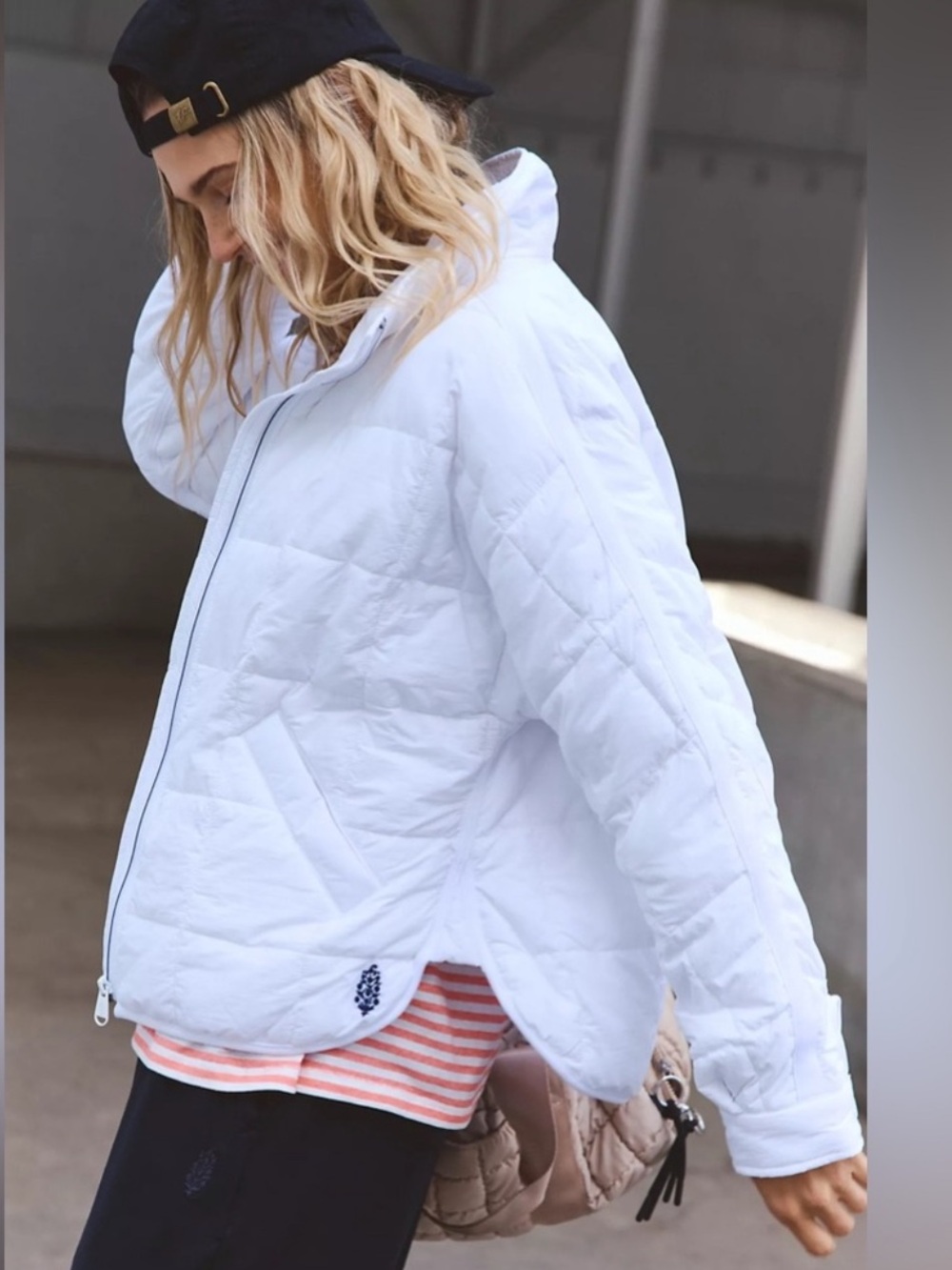 FREE PEOPLE Pippa Packable Puffer Jacket NEW Size L White